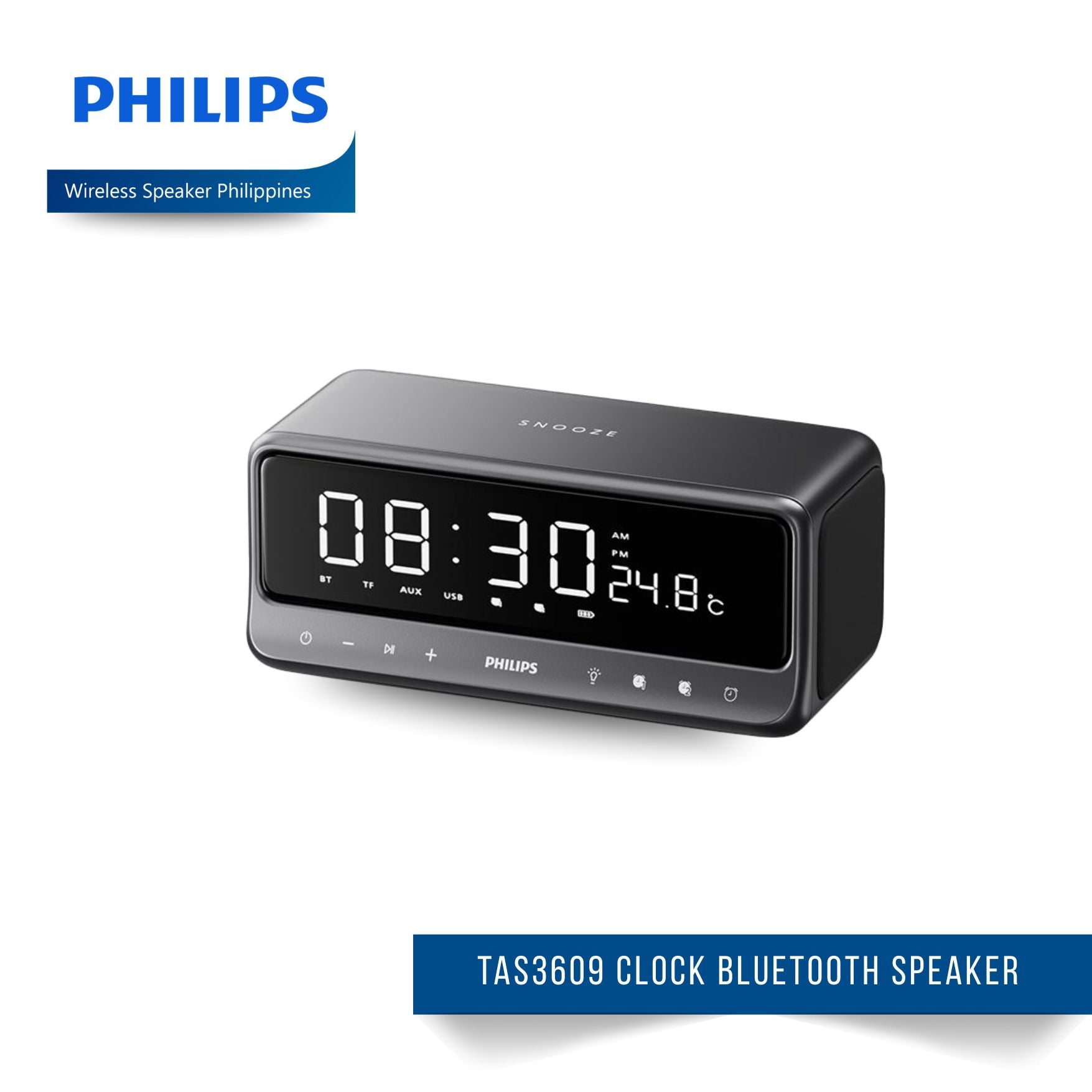 Philips TAS3609 Clock Bluetooth Speaker