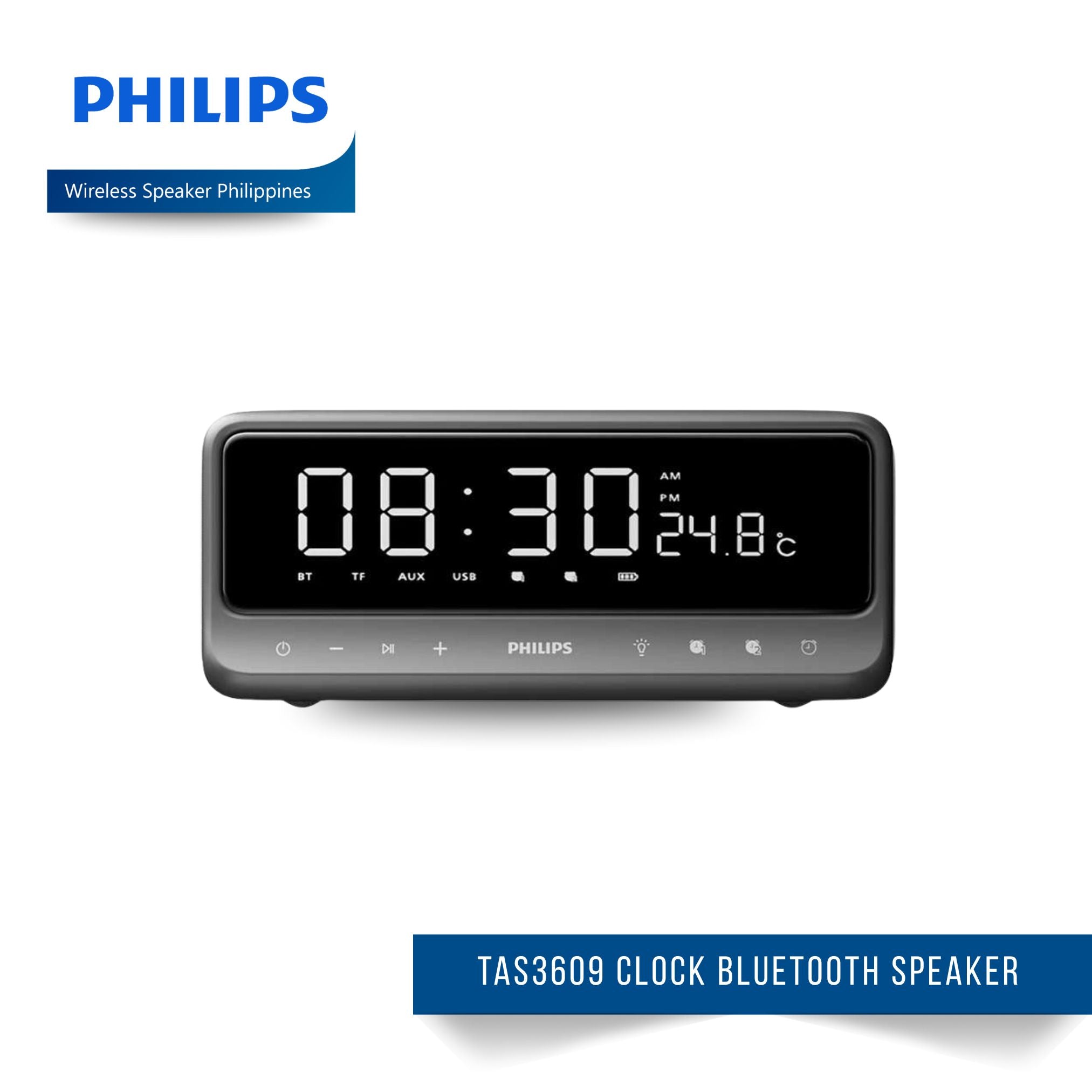 Philips TAS3609 Clock Bluetooth Speaker