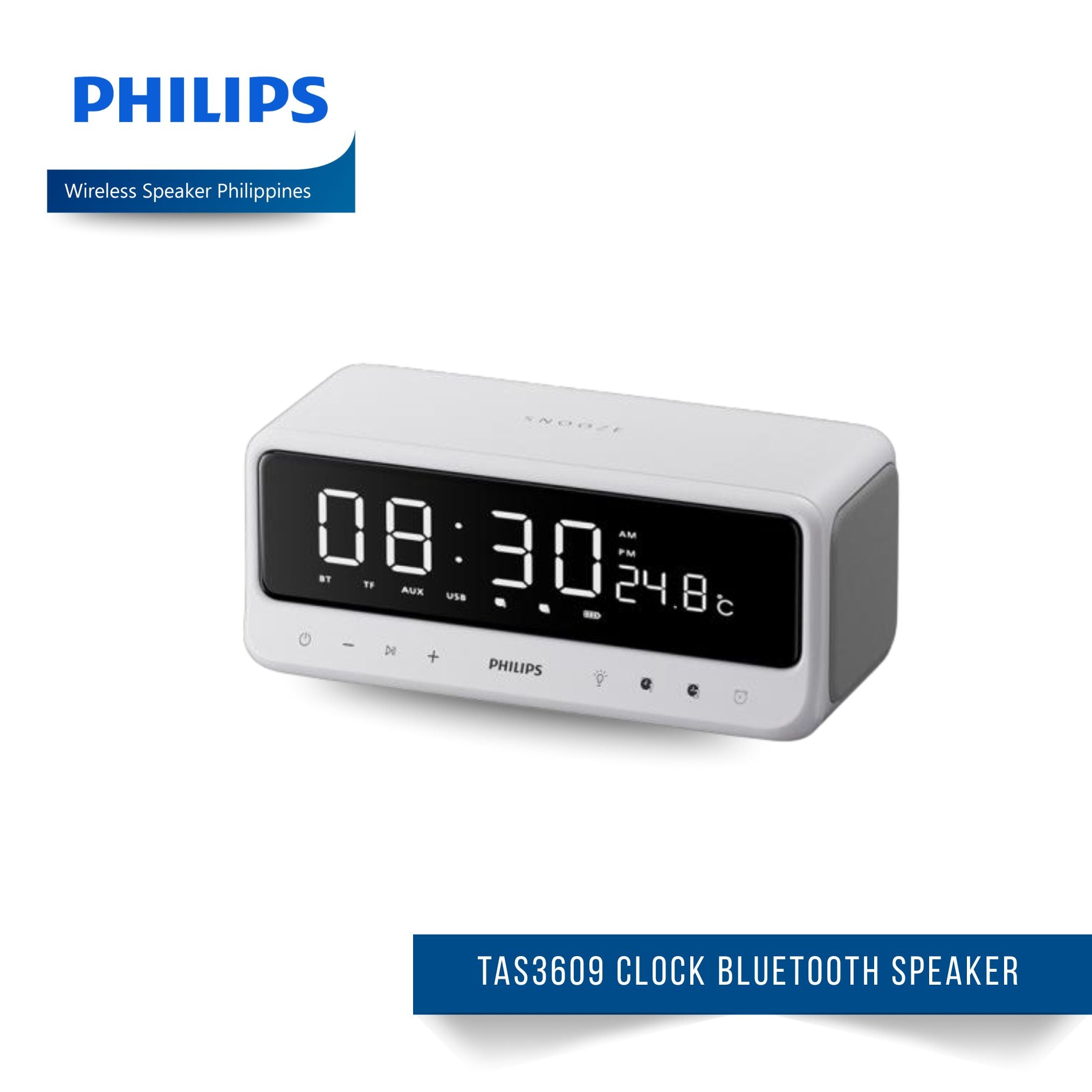Philips TAS3609 Clock Bluetooth Speaker